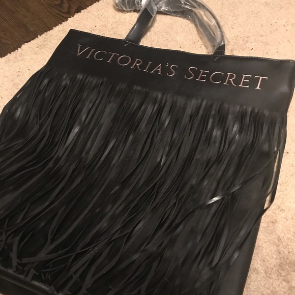 Victoria's Secret Handbags - Victoria Secret Faux Leather Fringe Bag Tote